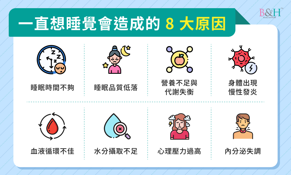 一直想睡覺的 8 個可能原因